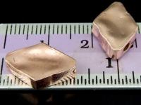 KZ-057 24K rose gold vermeil thai karen hill tribe handmade silver 3 rough rhombus shape bead 