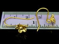 KG-485 Thai karen hill tribes handmade 24K gold vermeil over silver pair wild flower earring 