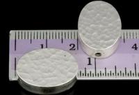 KV-010 Thai karen hill tribe hanamade silver 1 line hammered scratch cylinder oval shaped bead