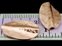 KZ-153 24K rose gold vermeil thai karen hill tribe handmade silver 2 hammered twist leaf bead 