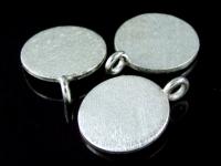 3KH-096 Thai karen hill handmade silver 2 brush finish disc charm