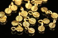 KG-084 thai karen hill tribe handmade silver 8 gold vermeil small leaf charm
