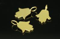 KG-577 thai karen hill tribe handmade silver 4 gold vermeil hamsa shape charm