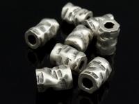 KK-031 Thai karen hill tribe handmade silver 3 hammered tube bead