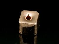 KZ-070 24K rose gold vermeil thai karen hill tribe handmade silver 2 small plain cube bead 