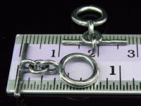 8KH-026 Thai karen hill tribe handmade silver 5 black&white plain round toggle