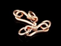 KZ-038 24K rose gold vermeil thai karen hill tribe handmade silver 4 small plain clasp