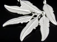 5KH-011 Thai karen hill tribe handmade silver 5 feather die cut charm