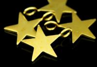 KG-543 thai karen hil tribes silver 6 gold vermeil small die cut star shape charm 12.0 mm.