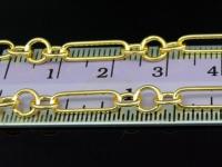 KG-341 24k gold vermeil thai karen hill tribe handmade silver oval round link chain 24 inch 