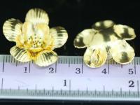 KG-413 Thai karen hill tribe silver 1 gold vermeil flower charm