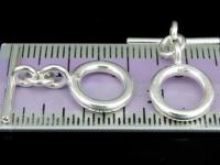 KR-005 Thai karen hill tribe handmade silver 3 plain round small toggle