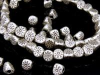 KE-003 Thai karen hill tribe handmade silver 10 sun print three faces bead