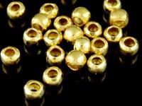 KG-067 24K gold vermeil 10 thai karen hill tribes handmade silver small plain spacer bead