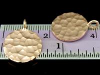 KZ-026 24K rose gold vermeil thai karen hill tribe handmade silver 1 hammered round disc charm 