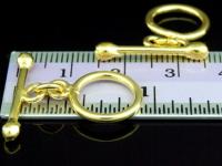 KG-283 24K gold vermeil 3 thai karen hill tribes handmade silver dot end plain toggle