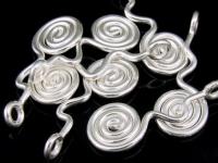 2KH-019 Thai karen hill tribe handmade silver 6 swirl wire charm
