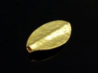 KG-388 24K Gold vermeil 2 thai karen hill tribes silver hammered twist leaf bead