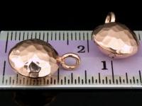KZ-171 24K rose gold vermeil thai karen hill tribe handmade silver 2 small hammered round puffed charm