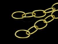 KG-441 24K gold vermeil Karen hill tribe handmade silver 24 Inches oval link chain