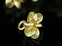 KG-314 Thai karen hill tribe silver 2 gold vermeil fancy flower charm