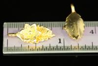 KG-025 thai karen hill handmade tribe silver 2 gold vermeil long wild flower charm