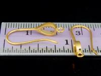 KG-516 Thai karen hill tribes handmade 24K gold vermeil over silver pair teardrop earring hook