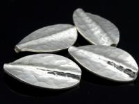 KJ-001 Thai karen hill tribe handmade silver 2 hammered twist leaf bead