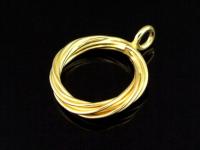 KG-145 24K gold vermeil 2 thai karen hill tribes handmade silver twist wire round charm