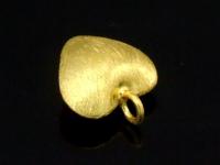 KG-478 24K gold vermeil Karen hill tribe handmade silver 4 satin puffy heart charm
