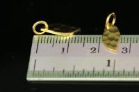 KG-596 thai karen hill tribe handmade silver 4 gold vermeil small hammer single side leaf shape charm