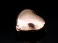 KZ-096 24K rose gold vermeil thai karen hill tribe handmade silver 2 smooth puffy heart bead