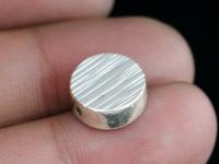 KV-055 Thai karen hill tribe handmade silver 3 line hammered scratch cylinder round shaped bead