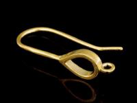 KG-516 Thai karen hill tribes handmade 24K gold vermeil over silver pair teardrop earring hook