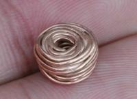 KZ-216 24K rose gold vermeil thai karen hill tribe handmade silver 2 wire wrap bead 