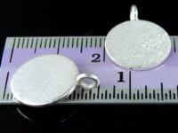 3KH-096 Thai karen hill handmade silver 2 brush finish disc charm