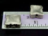 KI-043 Thai karen hill tribe handmade silver 3 rough square bead