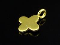 KG-249 24K gold vermeil Karen hill tribe handmade silver 3 small flower diecut charm 