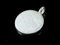 3KH-096 Thai karen hill handmade silver 2 brush finish disc charm