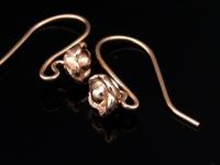KZ-192 Thai karen hill tribes handmade 24K rose gold vermeil over silver pair wild flower earring 