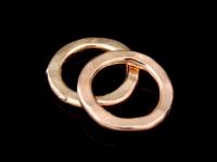 KZ-109 24K rose gold vermeil thai karen hill tribe handmade silver 2 hammered round hoop
