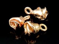 KZ-016 24K rose gold vermeil thai karen hill tribe handmade silver 2 small rose charm