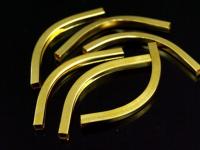 KG-150 24K gold vermeil 2 thai karen hill tribes handmade silver plain square curve tube bead 