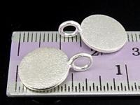 7KH-068 Thai karen hill tribe handmade silver 2 Sandblasted round disc charm