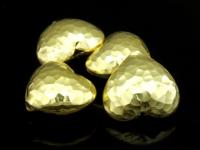 KG-389 24K gold vermeil Karen hill tribe handmade silver 2 hammer puffy heart shape charm