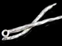 2KH-018 Thai karen hill tribe handmade silver 2 bend bar charm