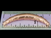 KZ-086 24K rose gold vermeil thai karen hill tribe handmade silver 1 large wape curved tube bead 