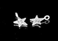 3KH-011 thai karen hill tribe handmade silver 8 mini die cut star shape charm 8.0 mm.