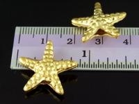 KG-066 24K gold vermeil 2 thai karen hill tribes handmade silver  starfish bead