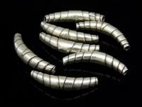 KS-022 Thai karen hill tribe handmade silver 4 small wrap curved tube bead